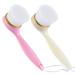 Beomeen 2 Pack Soft Bristle Facial Cleansing Brush for Deep Pore Cleaning Face Exfoliating Scrub Brush for Face Cleansing Skincare Massaging Pink+Off White Pink and Off White