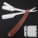 Professional Barber Straight Razor with 100 Single Edge Blades Premium Stainless Steel Shaver Razor for Men Home & Salon Grooming Using (NO.1)