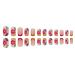 24PCS Medium Square French False Nails with Floral Designs - Nude Pink Acrylic Nail Tips for Women - Glossy Full Cover Press on Nails - Buy Online on GoSupps.com