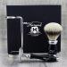 Top Grade Black Silver Roard Razor Set - 3 Piece Classic Shaving Kit with Double Stands for Razors & Brushes - Premium Aluminum Stock - International Shipping - Buy Online on GoSupps.com