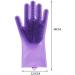Silicone Dishwashing Gloves Reusable Wash Scrubber Cleaning Tool Magic Gloves for Washing Car Household Kitchen Accessories Purple - Buy Online on GoSupps.com