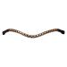 ARBO-INOX Browband Leather with Golden Chain Curved Shape (Full Warmblood Black/Gold) Full Warmblood Black/Gold