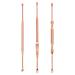 3pcs Kit Massage Spoons Supplies Stainless Adults Removal Picks Picker Earwax Curette Stee Remover Scoop Double Clean Tool Digger for Cleansing Travel Picking Practical Rose Gold