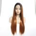 wig Women s front lace chemical fiber wig dyed gradient long straight hair wig headgear