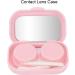 Travel Contact Lens Case Kit - Mini Portable Lens Box Set with Tweezers & Remover Pen (Pink) | International Shipping - Buy Online on GoSupps.com