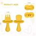 Vicloon Baby Fork and Spoon Set 4Pcs - Silicone Self Feeding Utensil for Toddler Cutlery Kit - Easy Grip Baby Weaning Spoons - Beige-yellow - Buy Online on GoSupps.com