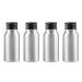 Zeoabsy 4 pieces 30 ml of empty round silver aluminum bottle with aluminum screw lid black 30ml screw bottles made of aluminum for filling for cosmetics essences oil bathroom hotel travel 30ml black