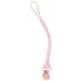 Itzy Ritzy Silicone Pacifier Clip 100% Silicone Pacifier Strap with Clip Keeps Pacifiers, Teethers & Small Toys in Place Features One-Piece Design & Silicone Cord, Pink + Rose Gold Clip