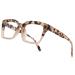 Per acme blue light filter glasses without strength women men large frame blue light filter glasses computer glasses b5 leopard milk white 50 millimeter