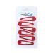 6 PCS Metal Snap Hair clips Snap Pins Hair Grip 5CM Long (Red)