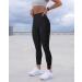 OQQ Women Black Ribbed Workout Leggings Set - Tummy Control Gym Tights | Large - Buy Online on GoSupps.com