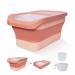 Collapsible Dog Food Storage Container,10-13 LB Large Airtight Pet Cat Food Containers Bin with Lids, Foldable Kitchen Cereal Rice Storage Bin with Measuring Cup and Silicone Bowl, Red