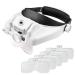 Headband Lighted Magnifying Glasses with Led Light, Head Mount Magnifier Glasses Visor Handsfree Headset Magnifier Loupe for Close Work,Sewing,Crafts,Reading,Repair,Jewelry(1.0X to 14.0X) White