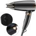 TIYETA Lightweight Small Ionic Folding Hair Dryer Compact Hair Dryer 1600W Mini Travel Blow Dryer Portable Constant Temperature Hair Dryer for Home Travel Hotel Black - Buy Online on GoSupps.com