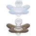 Difrax Natural Silicon Schnuller-Baby 0-6 months-2 Set-100% silicone-BPA-free-good acceptance-optimal air supply-light blue & gray