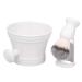 Layhou Shaving Set for Men Wet Shaving Brush Holder Stand Soap Dish Mug Hair Beard Brush (White)
