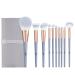 10 Silk Blue Makeup Brush Set | Beginner Beauty Tools | Loose Powder & Eye Shadow Brushes - Buy Online on GoSupps.com