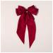Hair Clips Spring Satin Girls Bow Hair Band Trendy Ribbon Hairpin Temperament Ribbon Bow Ladies Headwear Hair Accessories Blue Hair Clips (Size : Wine Red)