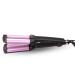 Curling Iron 3 Barrel Deep Hair Waver Ceramic Waving Wand Beachy Crimper Hair Iron Adjustable Heat 300 - 420 Dual Voltage Pink