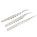 Premium Stainless Steel Eyelash Tweezers Set - 3 Pack for Salon & Home Use | Blackhead Extractor Tools - Buy Online on GoSupps.com