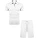 URRU Men's Short Sleeve Polo Shirt and Shorts Set - White Large | Summer Outfit for Men - Buy Online on GoSupps.com