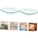 Warmhm Round Serving Tray & 4 Glass Bowls - Oil Replacement Heating Plate & Wax Melting Inserts - Transparent 12x12cm x 2pcs - Ideal for Serving & Storage - Buy Online on GoSupps.com