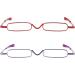KoKoBin 2-Pack Mini Slim Reading Glasses +3.50 - Unisex Spring Hinge Metal Visual Aid with Case - International Shipping Available - Buy Online on GoSupps.com
