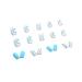 Blue Swirl Glossy Square Press-on Fake Nails | Bling Glitter Acrylic Stick-ons - 24 pcs - Buy Online on GoSupps.com