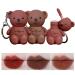 6Pcs Keychain Bear Lipsticks 2 in 1 Bear Keychain Velvet Matte Lipstick Lip Mud Set Waterproof Long Lasting No-Budge Clay Lip Mud Lip gloss Moisturizing Lip Stain Cute Bear Beauty Makeup (3PCS-Office lady)