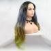 SHIYID Long Natural Straight Wigs For Women Hair Black To Green Gray Synthetic Lace Front Wig Heat Resistant Fiber Hair