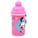 Zak Designs Disney Minnie One Touch Button Water Bottles with Reusable Built in Straw  Carrying Strap - Safe Approved BPA Free  Easy to Clean  for Kids Girls Boys  Goodies Home Travel