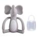 Baby Teether  Pacifier  Food Grade Liquid Silicone Baby Teething Toy  Soft Infant Teether Chew Toy  BPA Free  Multi-Texture Design Cute Elephant Teether  Soft and Durable (Gray Elephant)