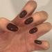Chocolate Brown Press on Nails - Short Almond Oval Glossy Fake Nails | 24 Pcs Reusable Nail Kit | Solid Color 12 Sizes Stick on Nails for Women & Girls - Buy Online on GoSupps.com