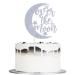 Auteby Over the Moon Cake Topper - First Holy Communion Over the Moon Cake Topper Baby Shower Birthday Party Decorations (Silver)