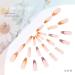 Vatocu Shiny False Nails - Long French Acrylic Nails in Nude & Brown Wave Point - 24 Pieces for Women & Girls - Buy Online on GoSupps.com