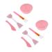 ERINGOGO 3 Ensembles Bol Masque Silicone Brosse Double T te Silicone Ours pour M lange et Application de Masques Kit Portable de Soins pour Peau Rose