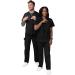 Sivvan Unisex Scrubs Set - V-Neck Top & Drawstring Pants, Medium Black - Buy Online on GoSupps.com
