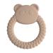 Gigi Kids - Beißring Panda for babies - sensory and motor toy from 3 months made from 100% BPA -free silicone baby bite ring during the toothing phase beige