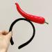 Lurrose Plush Chili Pepper Headband - Fun Vegetable Hairband for Weddings & Girls | Bridal Hair Accessories in Red - Buy Online on GoSupps.com
