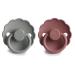 FRIGG Daisy Natural Rubber Baby Pacifier 2-Pack - Woodchuck/French Gray 6-18 Months | BPA-Free | Made in Denmark - Buy Online on GoSupps.com