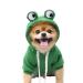 Xiaoyu pet clothing dog hoodies warm sweatshirt coat puppies autumn winter clothing overall with fruit hood frog m m blue