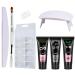 Nail Extention Gel Kit 3 Colors Nail Extension Gel UV Lamp False Nail Tips Style2 Nail Extension Set