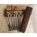 Wizard Wand Makeup Brush Set Magic and Witchcraft Eyeshadow Brush with Faux Leather Makeup Brush Roll (Treasure Map)