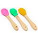 Wild & Stone Bamboo Baby Weaning Spoon Set - Silicone Soft Infant Spoons - Flexible Pink, Green & Yellow - BPA-Free - Buy Online on GoSupps.com