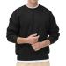 Gym People Men's Fleece Crewneck Sweatshirt | Thick Loose Fit Pullover in Black | Size Large - Buy Online on GoSupps.com