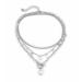 Boho Pearl and Sequins Pendant Necklace for Women - Silver OT Toggle Chain Choker for Party & Daily Wear - Buy Online on GoSupps.com