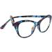 Mini Cat Eye Reading Glasses for Women - Colorful Plastic Frames Floral Pattern 1.0 Diopter Free Case Included - Buy Online on GoSupps.com