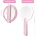 Laokiiy LED Handheld Mirror with Swivel Folding Handle - USB Rechargeable Compact Makeup Mirror for Travel, Office, and Outdoor Use (Pink) - Buy Online on GoSupps.com