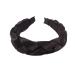Braided Headband Satin Braid Headband Vintage Style Padded Hair Accessories for Women (Black)