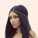 Catery Head Chain Jewelry Gold Sequins Bohemian Hair Chain Gypsy Headpiece Head Dress Hair Accessories for Women and Girls